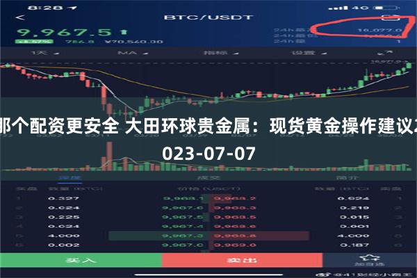 那个配资更安全 大田环球贵金属：现货黄金操作建议2023-07-07