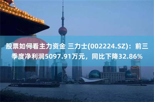 股票如何看主力资金 三力士(002224.SZ)：前三季度净利润5097.91万元，同比下降32.86%