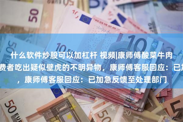 什么软件炒股可以加杠杆 视频|康师傅酸菜牛肉泡面又出事了?一消费者吃出疑似壁虎的不明异物，康师傅客服回应：已加急反馈至处理部门